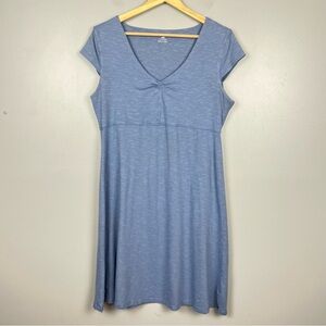 Horny Toad blue space dyed Rosemarie tencel organic cotton dress, large.